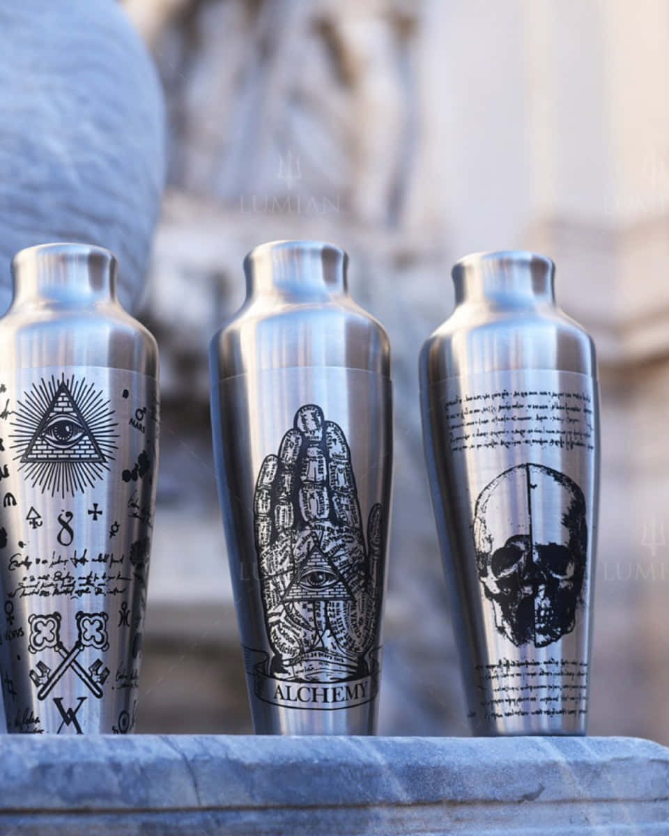 3er-Set French Cocktailshaker der Chrono-Tattoo-Serie Präsentationsbild French Cocktailshaker Chrono-Tattoo-Serie, 3er-Set