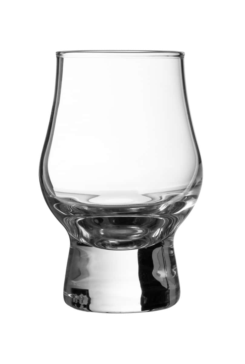 Schnapsglas in in Tulpenform mit Sockel