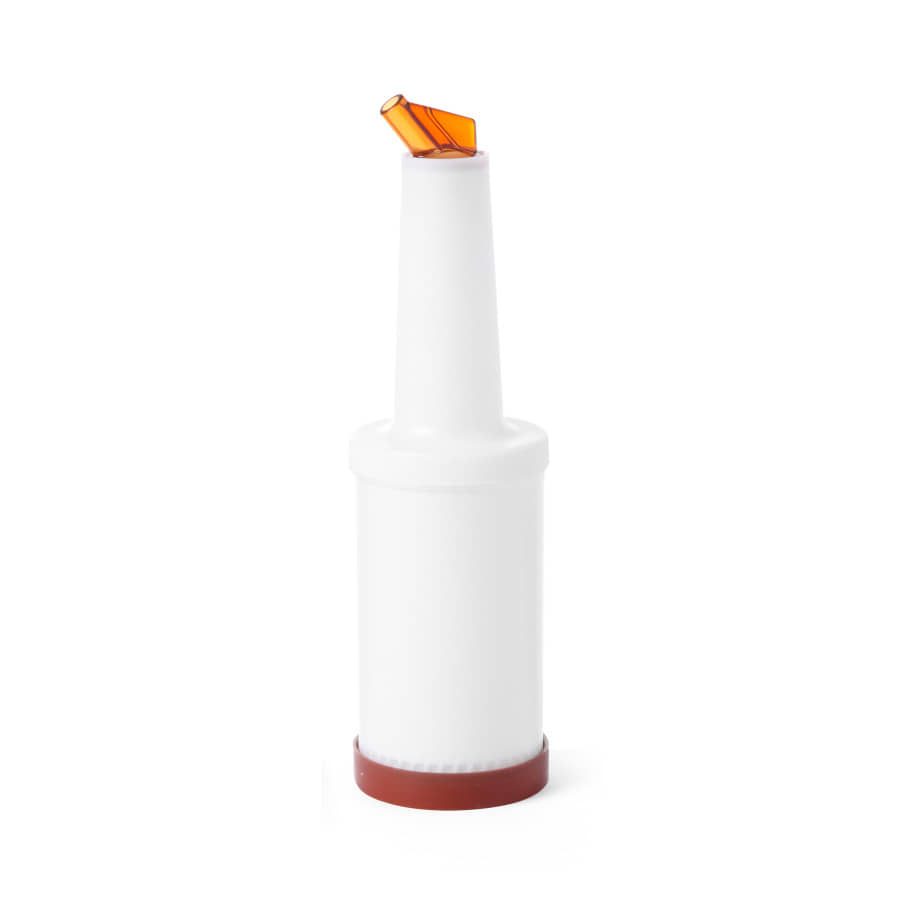 Weiße Speedbottle mit braunem Ausgießer und Boden