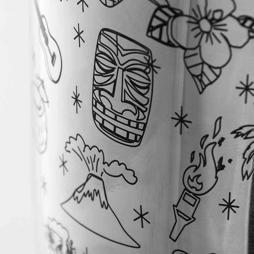 Speedshaker Tiki | Verziert - 630 ml Tiki-Maske und Vulkan Verzierung auf Tin in Tin Cocktailshaker