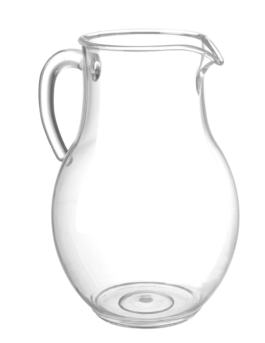 Transparenter 2-Liter-Krug in bauchiger Form