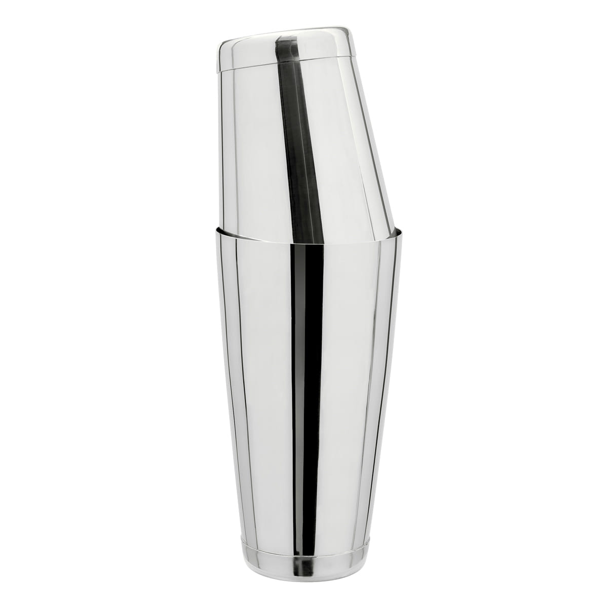 Tin in Tin Shaker aus silbernem Edelstahl Silberner Tin in Tin Cocktailshaker aus zwei Edelstahlbechern