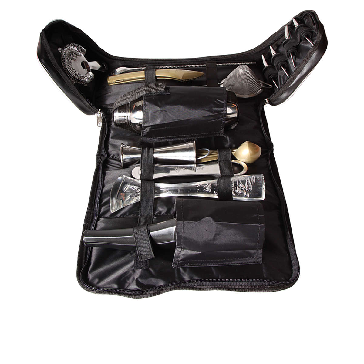 Bartasche mit Cocktail Shaker Set - dreiteiliger Shaker