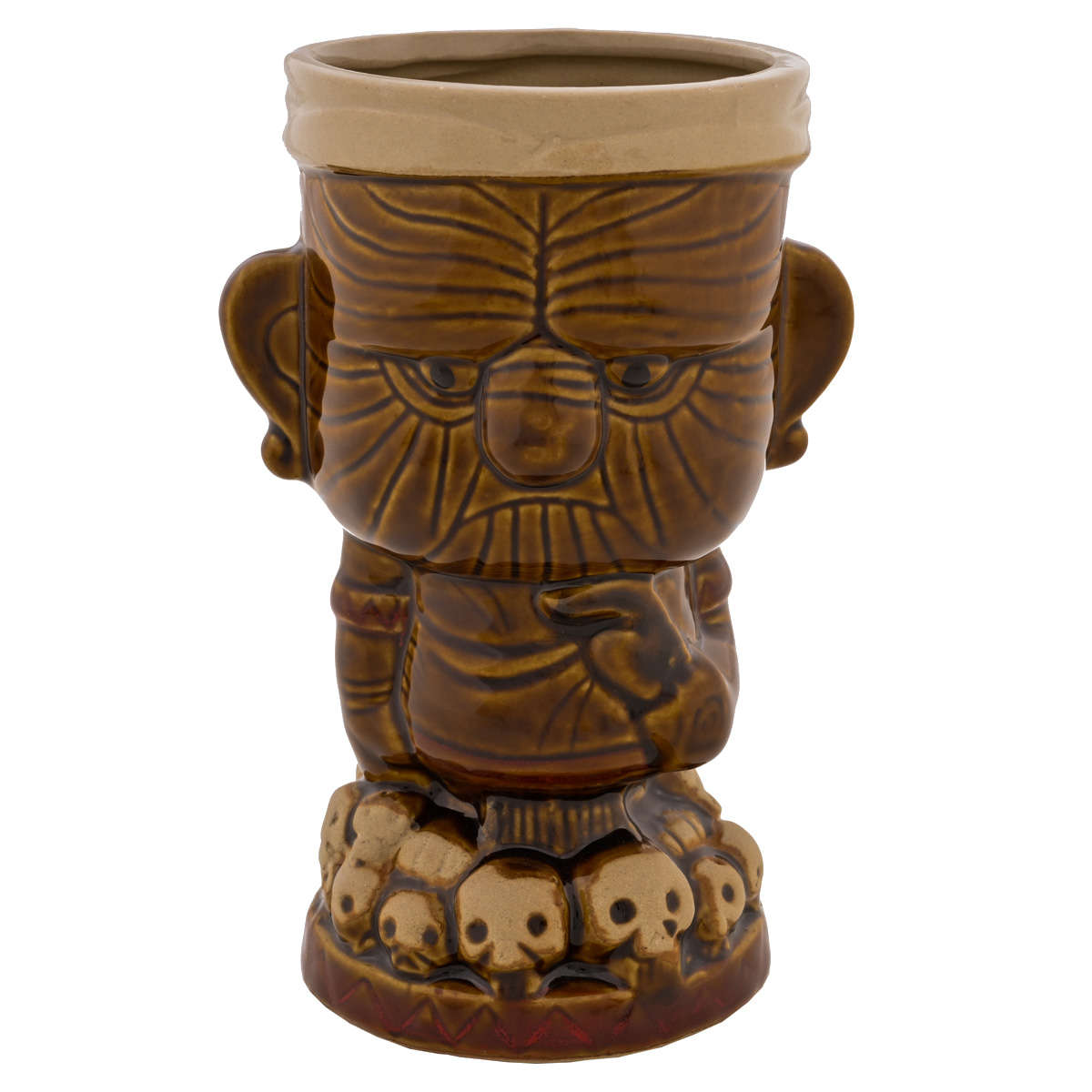 Brauner Tiki Becher Skully