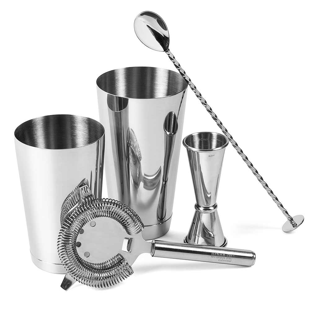 Silberfarbenes Cocktailshaker Set von Urban Bar