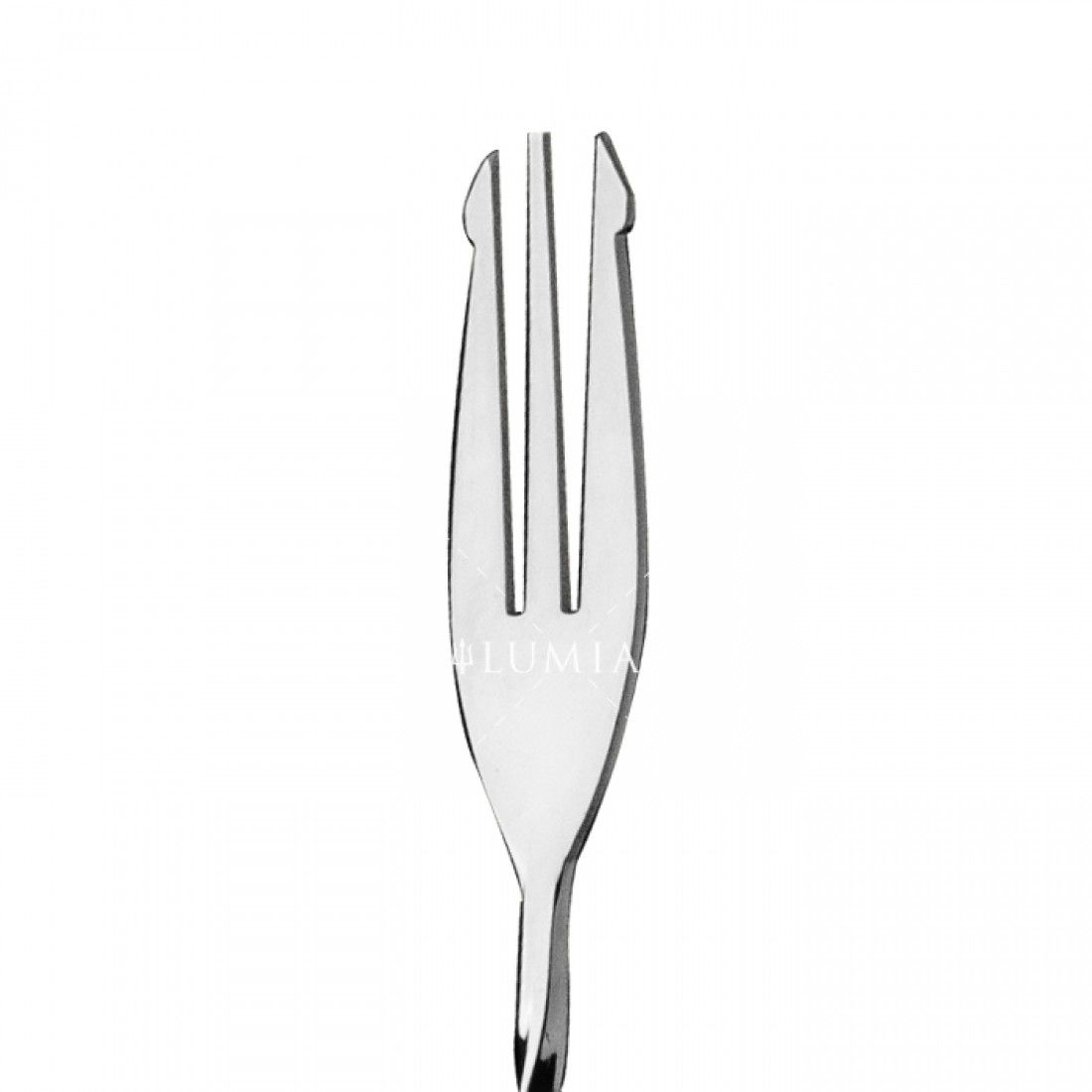 Detailaufnahme Gabel von silbernem Barlöffel