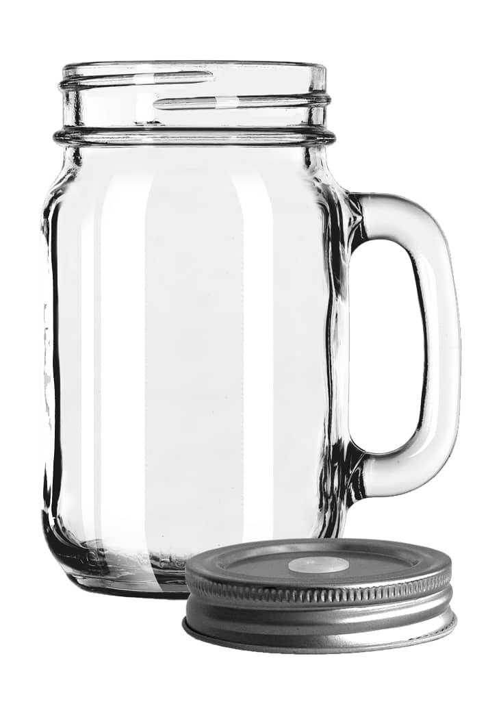 Drinking Jar aus Glas mit Deckel