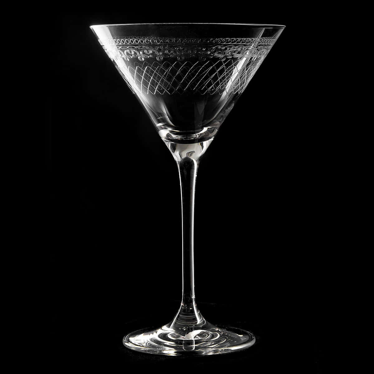 Martiniglas mit Verzierung im Stil der 1910er Jahre für Cocktails