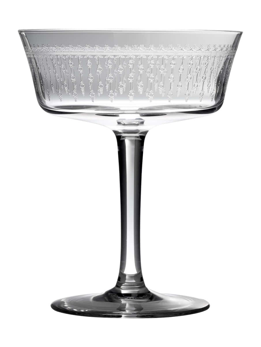 Breites Cocktailglas Retro Fizzio mit Verzierung