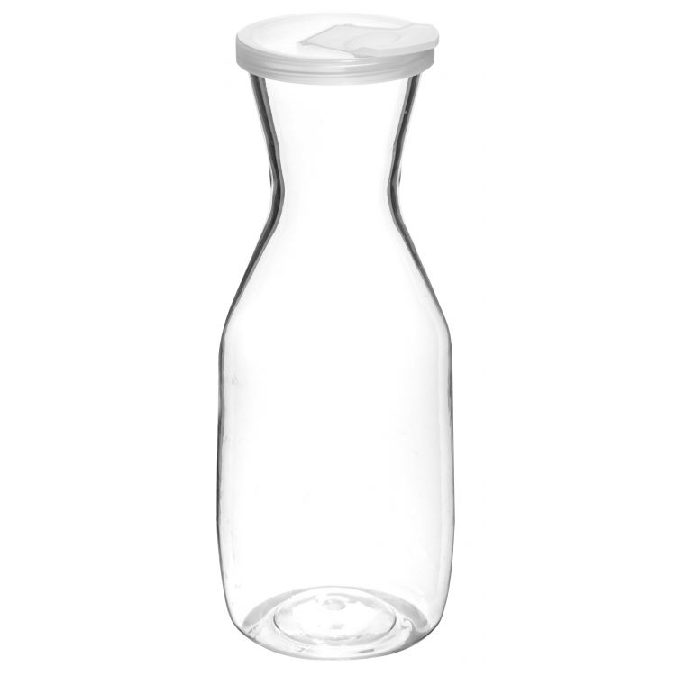 Wasserkaraffe mit Deckel aus Klarglas, 1 Liter Fassungsvermögen