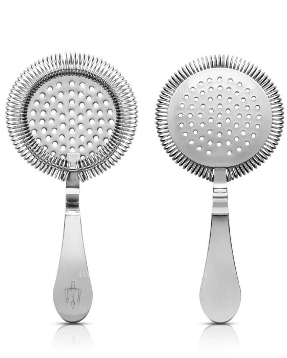 Silberner Hawthorne Strainer Vorderseite und Rückseite