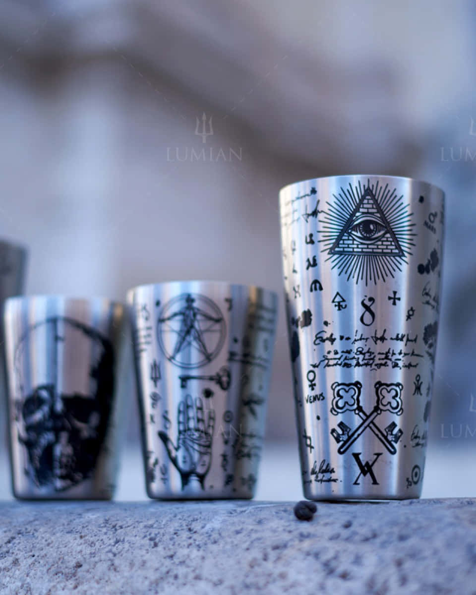 Boston Tin Cocktailshaker mit Tattoo Verzierungen Boston Tin Cocktailshaker mit Tattoo Verzierungen