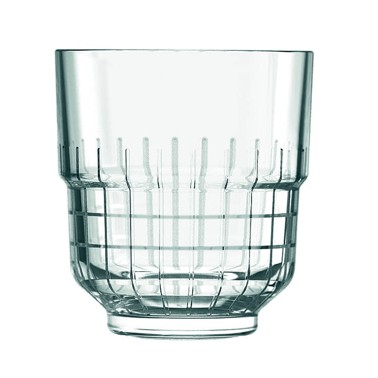 Double Old Fashioned Glas mit Karomuster