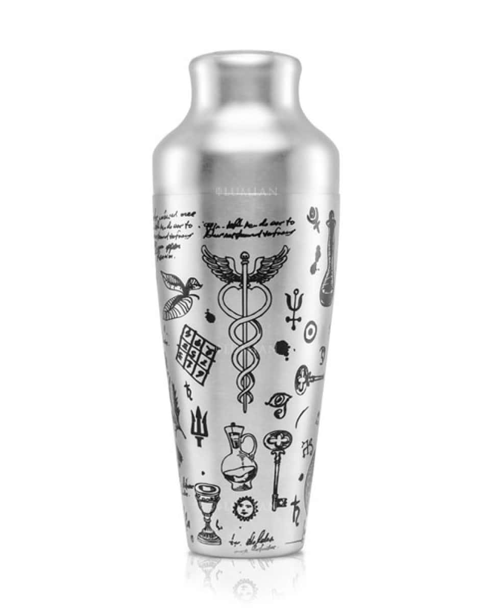 French Cocktailshaker Chrono mit Tattoo-Verzierungen im Alchemy-Stil