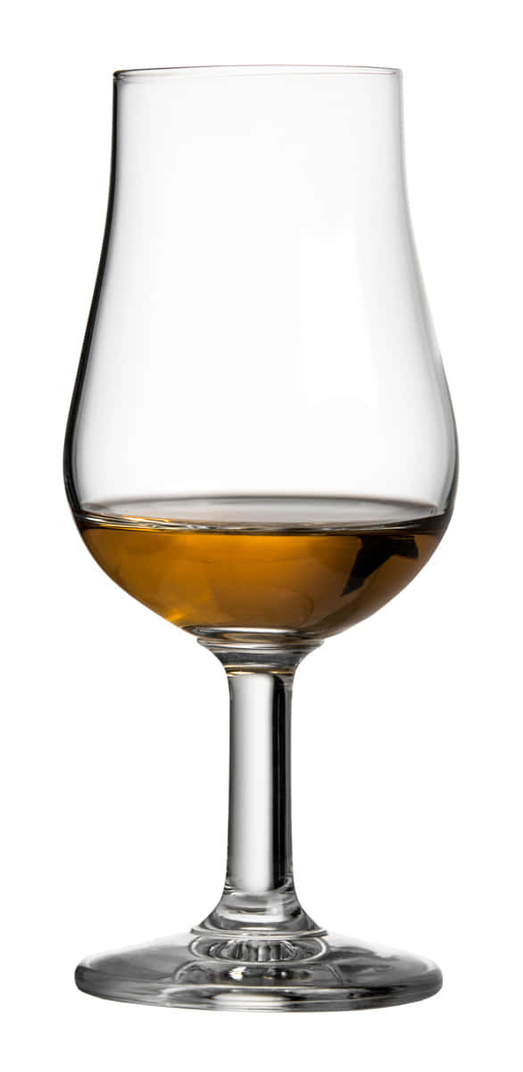 Gefülltes Whisky Tastingglas in Tulpenform mit Stiel