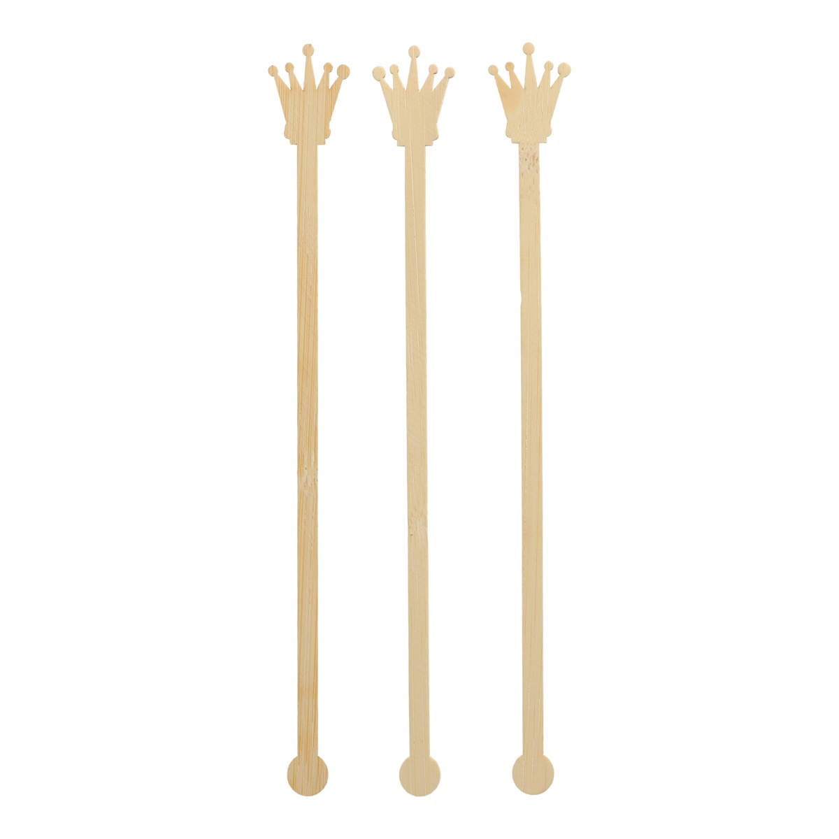 Getränke-Quirle "Crown" | Bambus - 20 cm - Papstar Pure (100 Stk)
