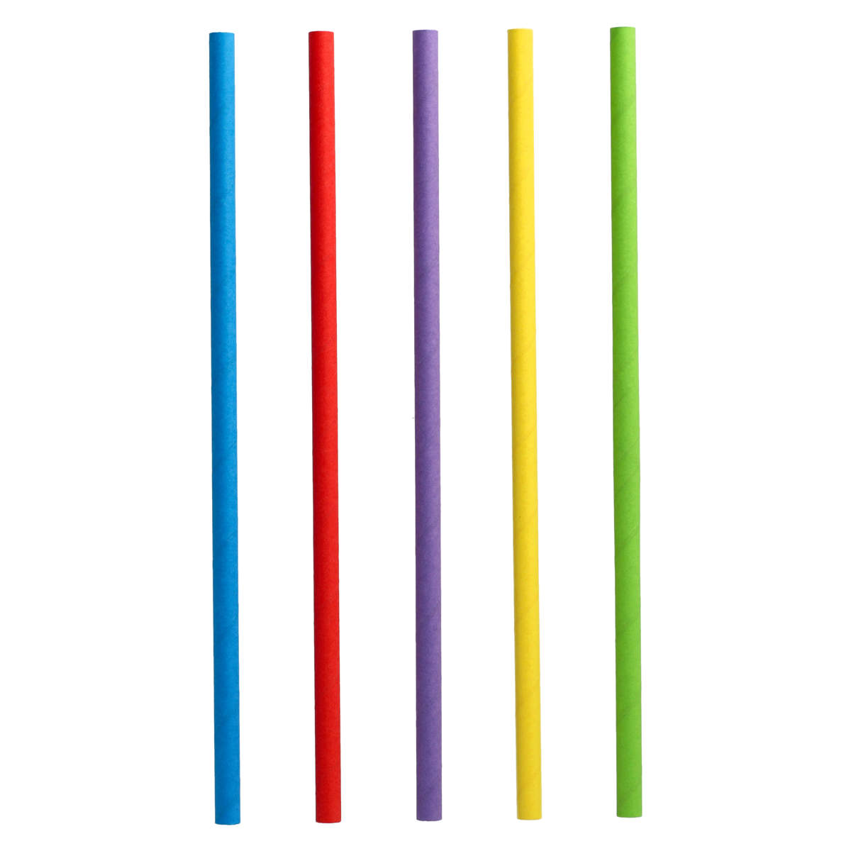Shake Papier-Trinkhalm | Bunt - Ø 8 mm x 25 cm - Papstar Pure (100 Stk)