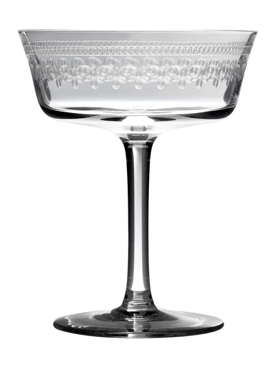 Breites Cocktailglas Retro Fizzio mit Verzierung