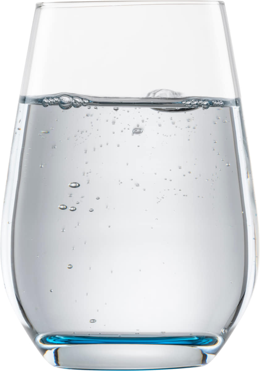 Gefülltes Wasserglas Vina Touch mit blauem Boden