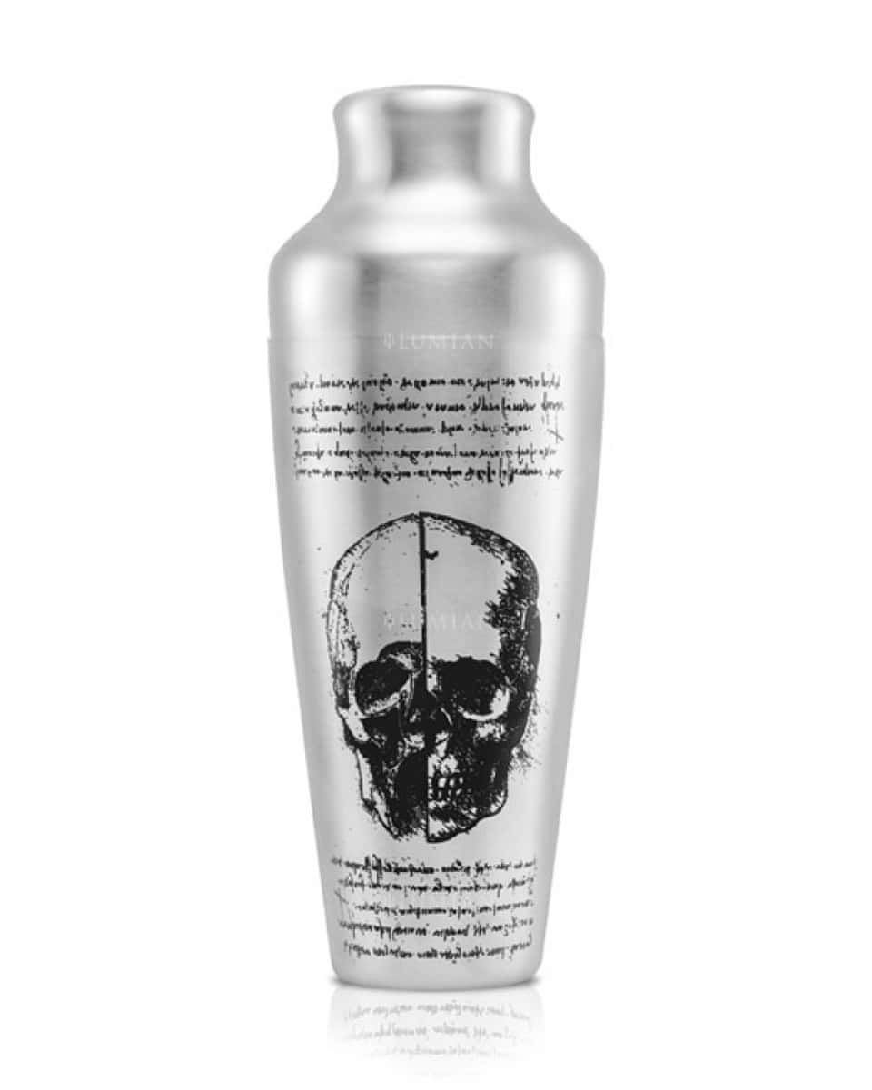 French Cocktailshaker Chrono, Leonardo Schädel Mit Leonardo Schädel verzierter Cocktailshaker Chrono