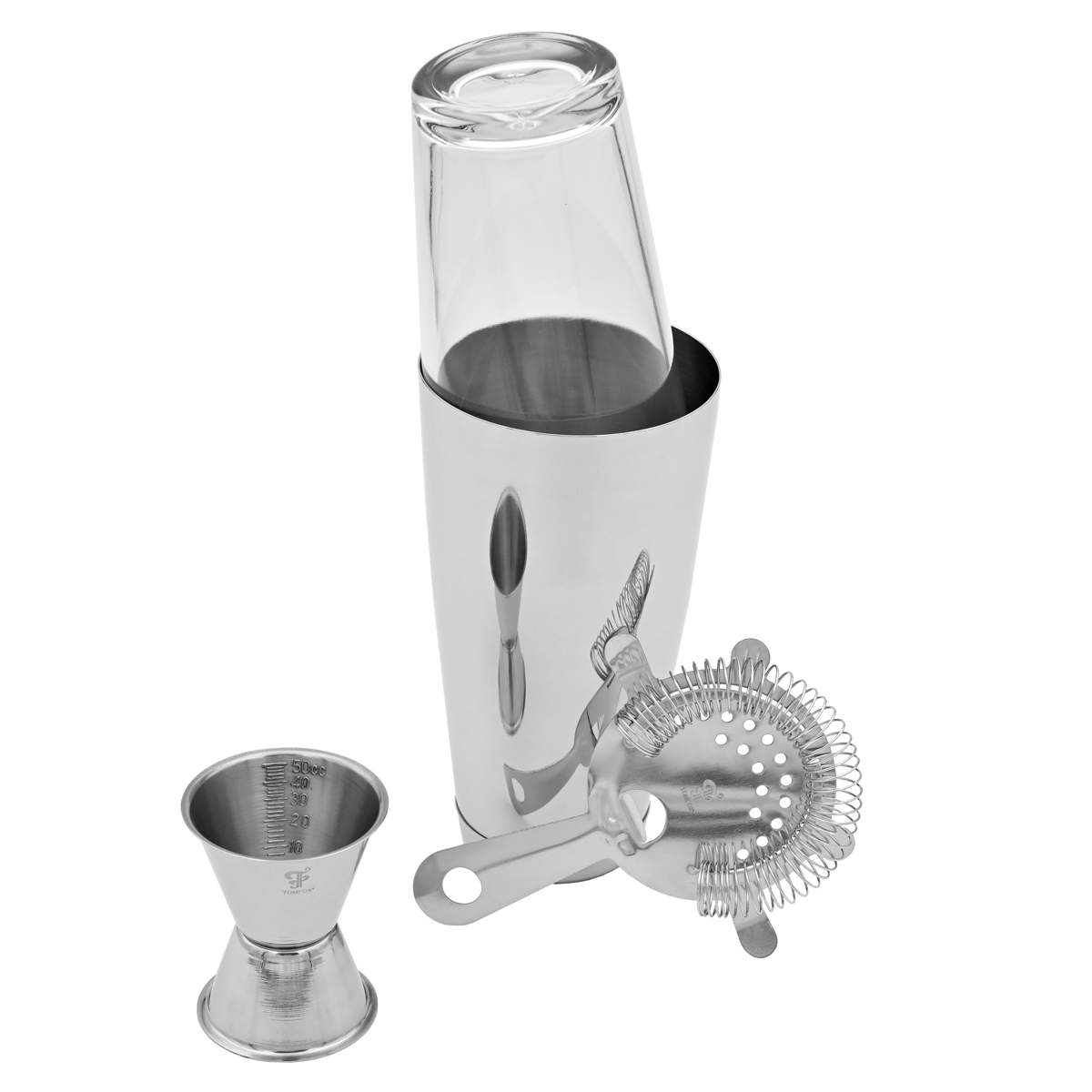 Cocktail Shaker Set Boston in der Farbe  Silber
