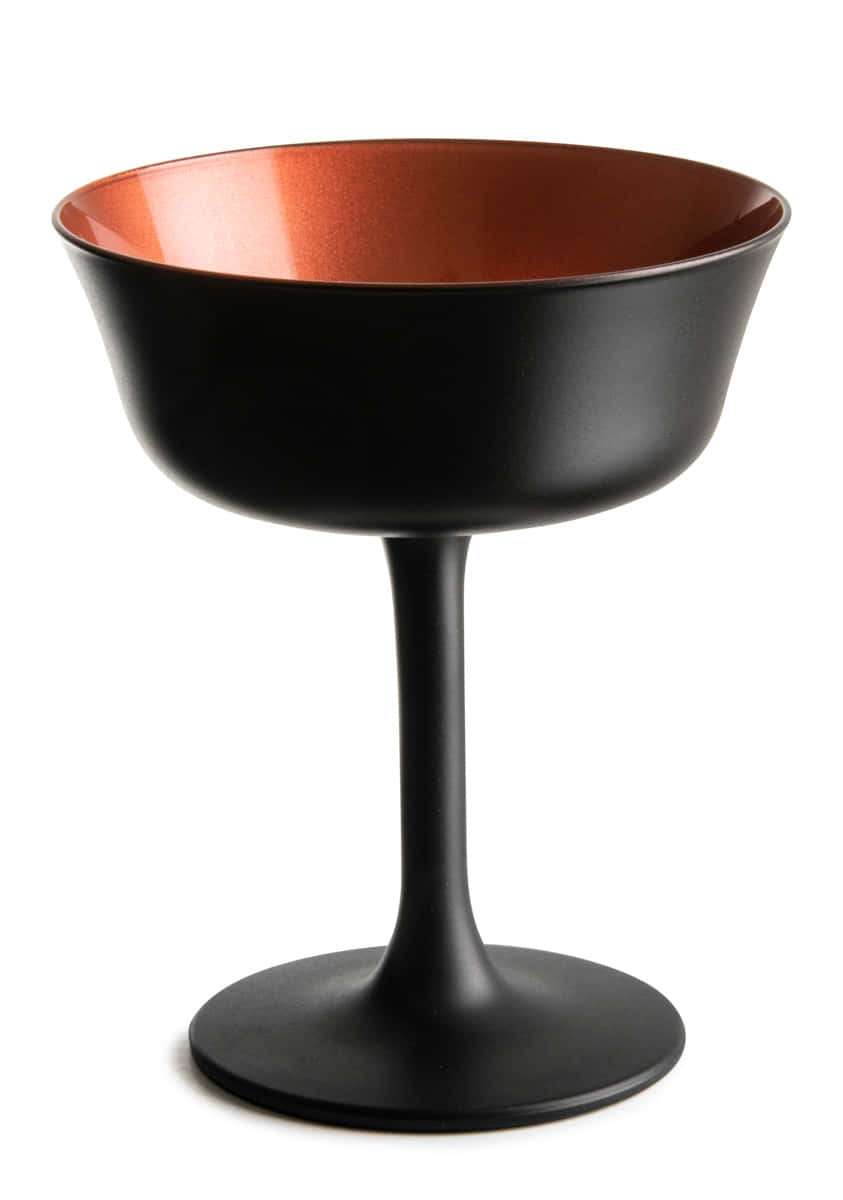 Mattschwarzes Cocktailglas Retro Fizzio mit kupferner Innenseite