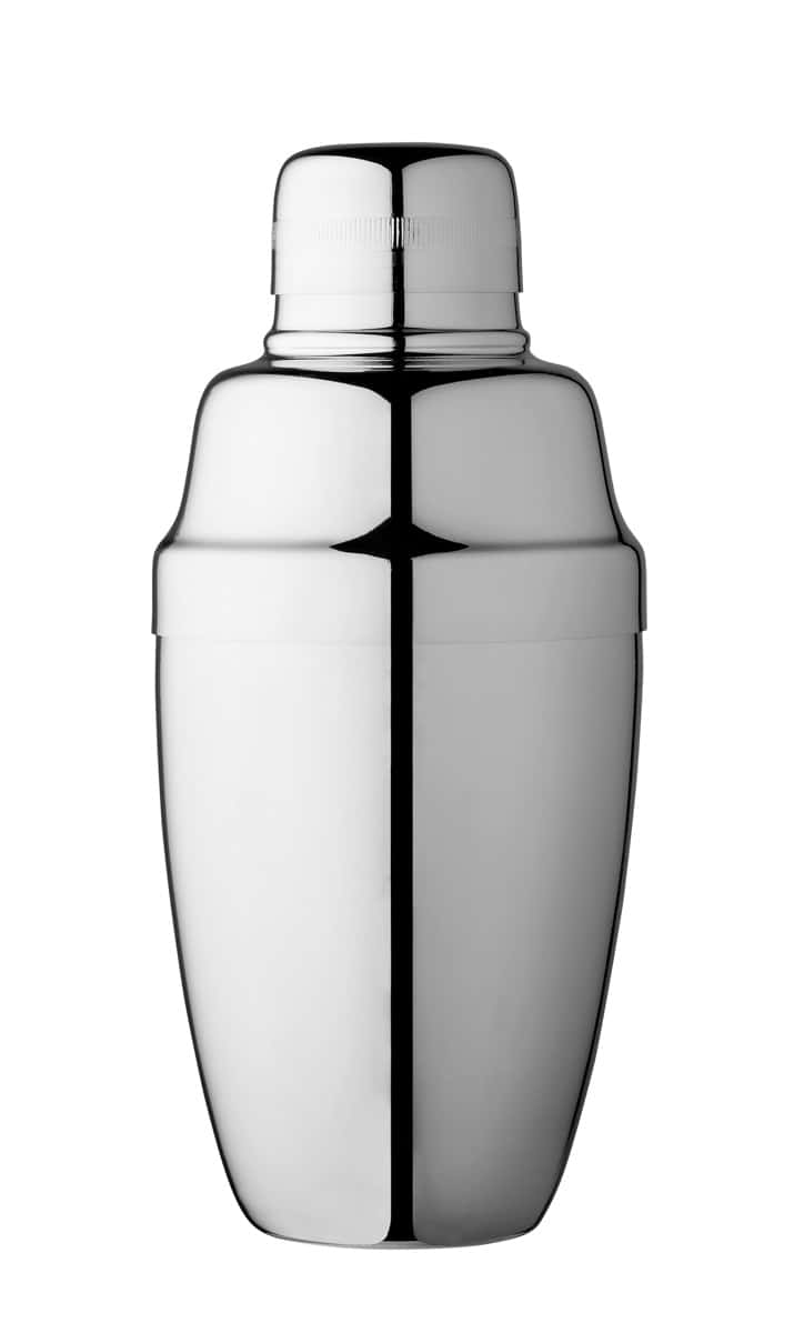 Hochwertiger dreiteiliger Cocktailshaker Yukiwa AG in Silber