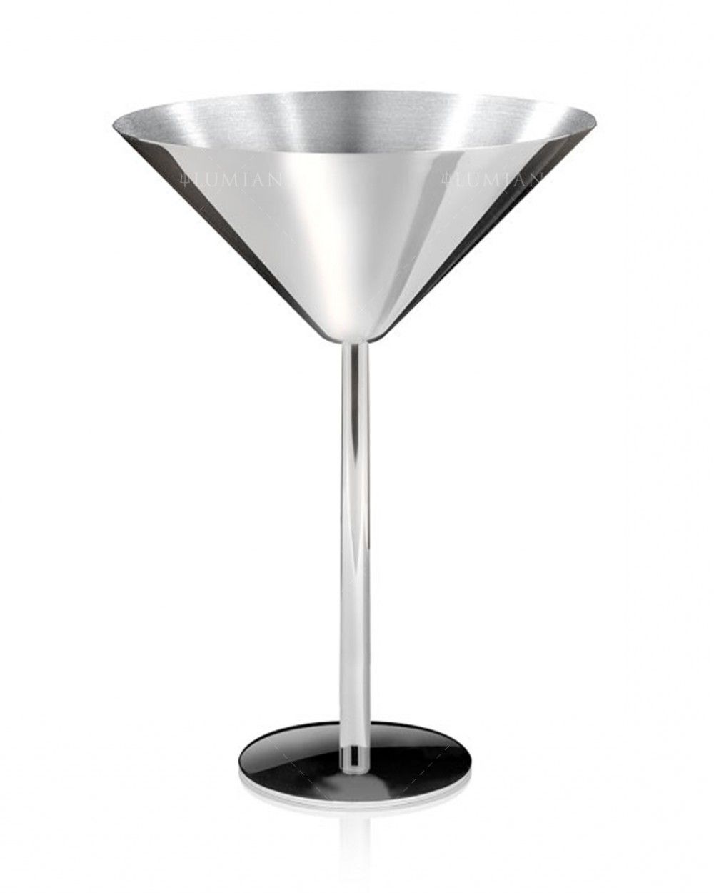 Edelstahl Martiniglas in Silbern