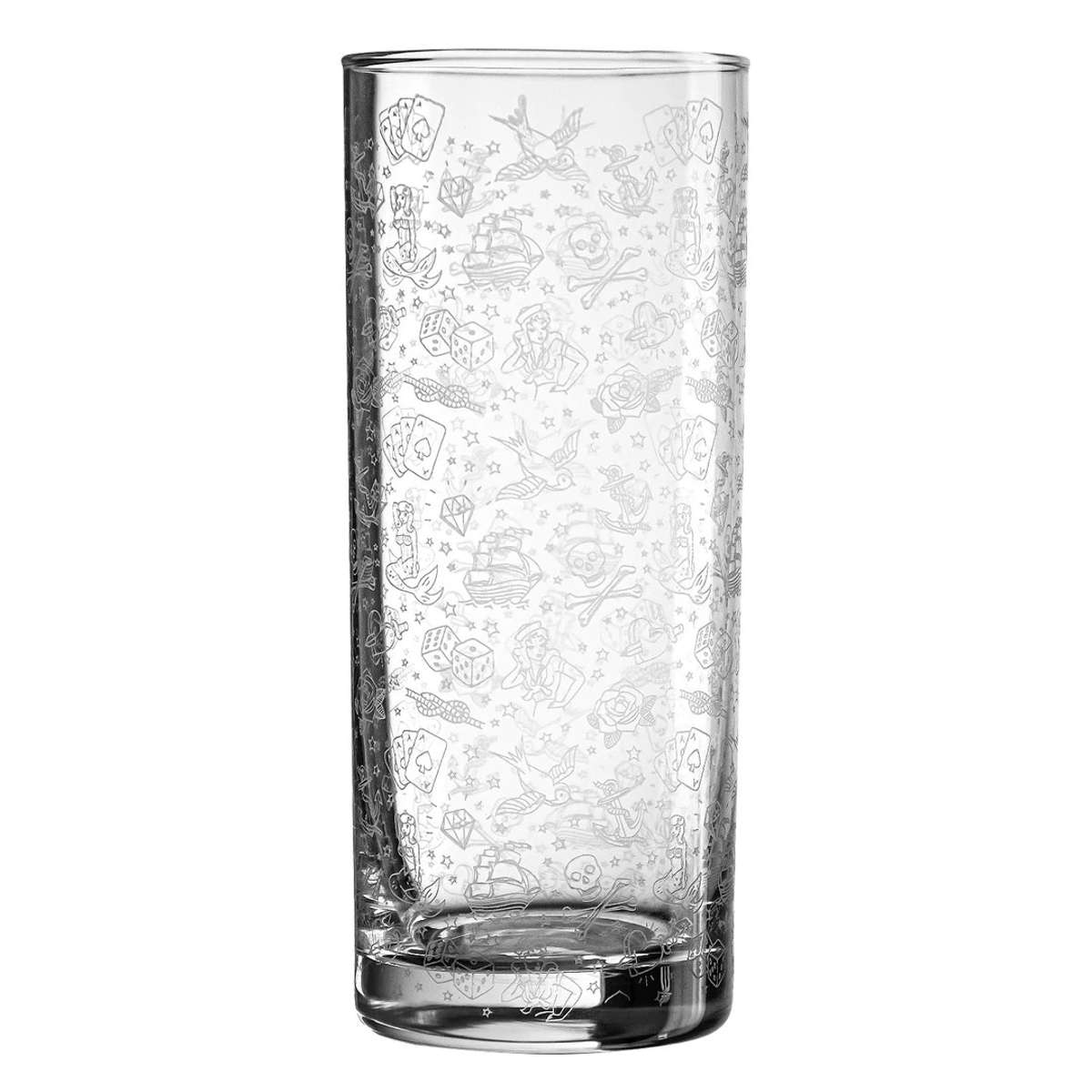 Highball Glas - Tattoo Verzierung | 300 ml (6 Stk)