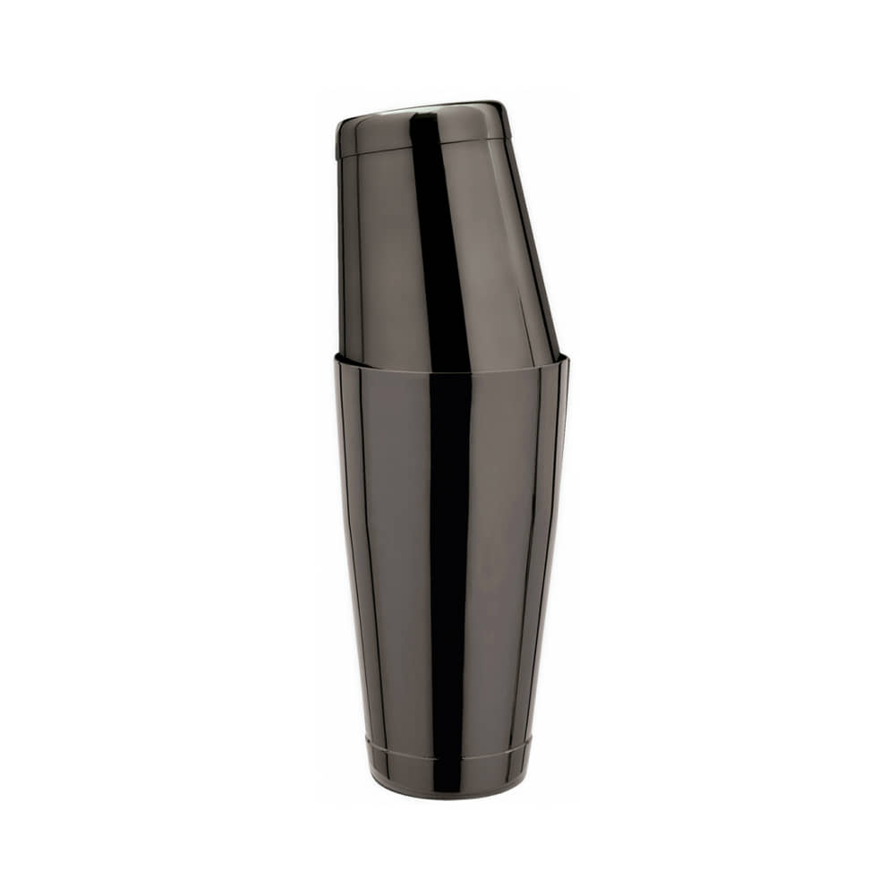 Schwarzer Tin in Tin Cocktailshaker aus zwei Edelstahlbechern