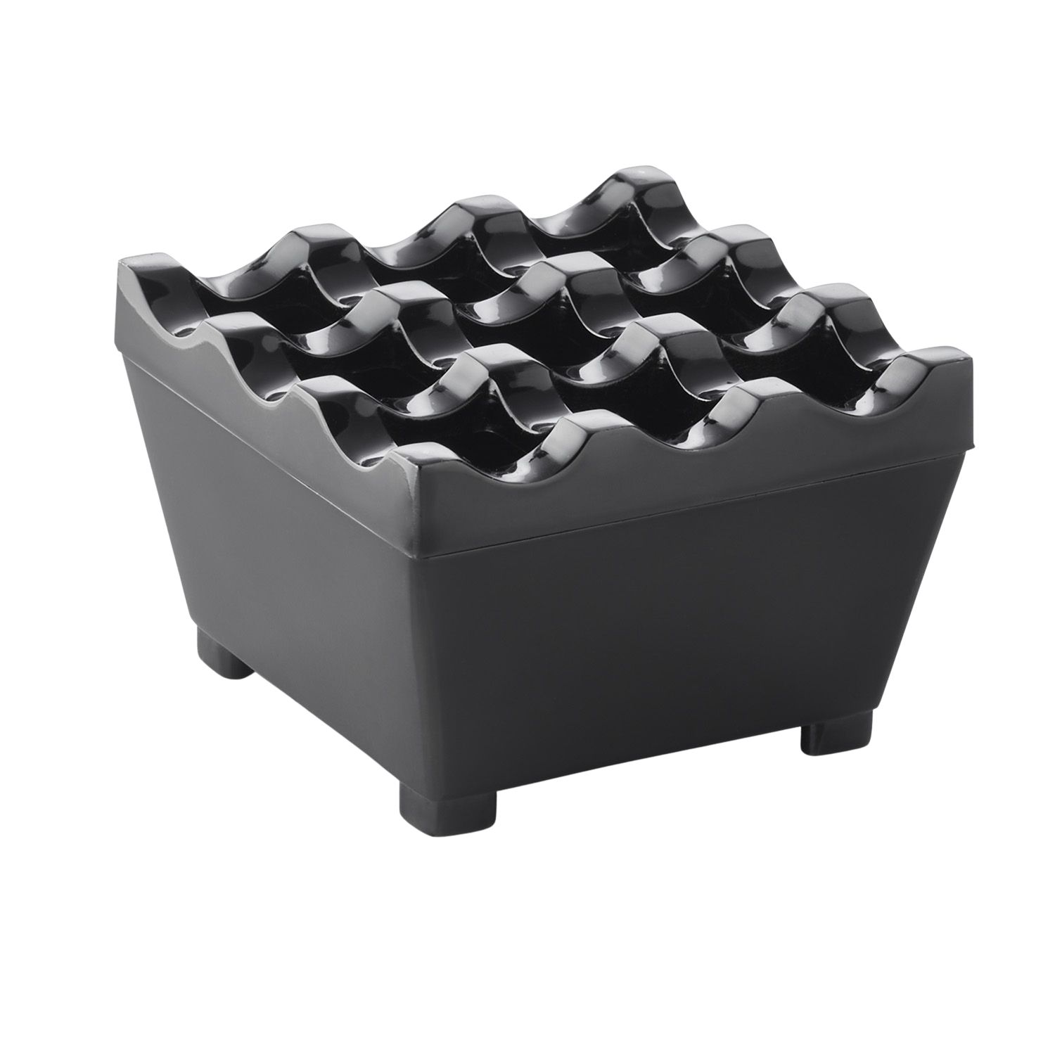 Windaschenbecher schwer | stapelbar - schwarz - 7,5 cm