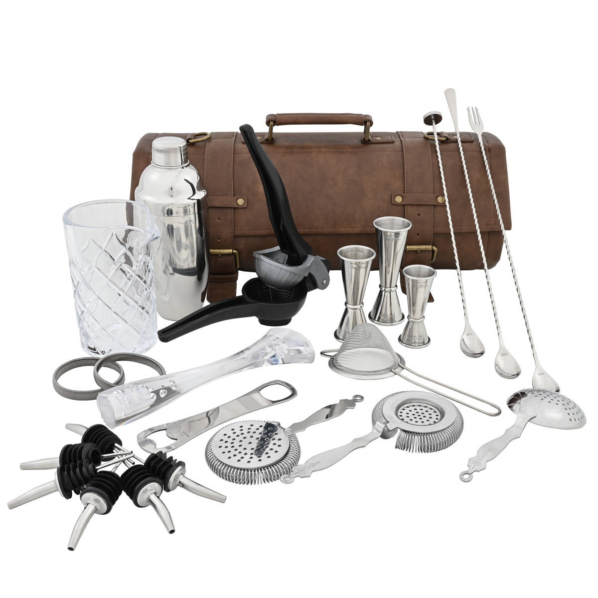 Barrolle mit Cocktail Shaker Set Deluxe | Braun