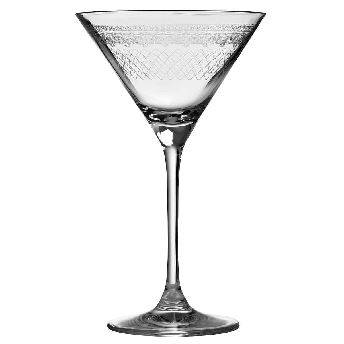 Martiniglas mit Verzierung im Stil der 1910er Jahre für Cocktails