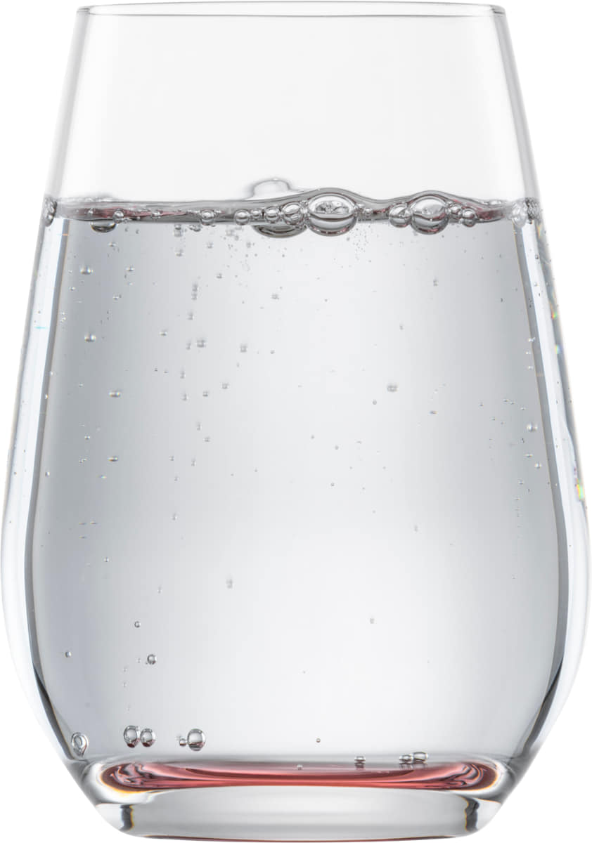 Gefülltes Wasserglas Vina Touch mit rotem Boden