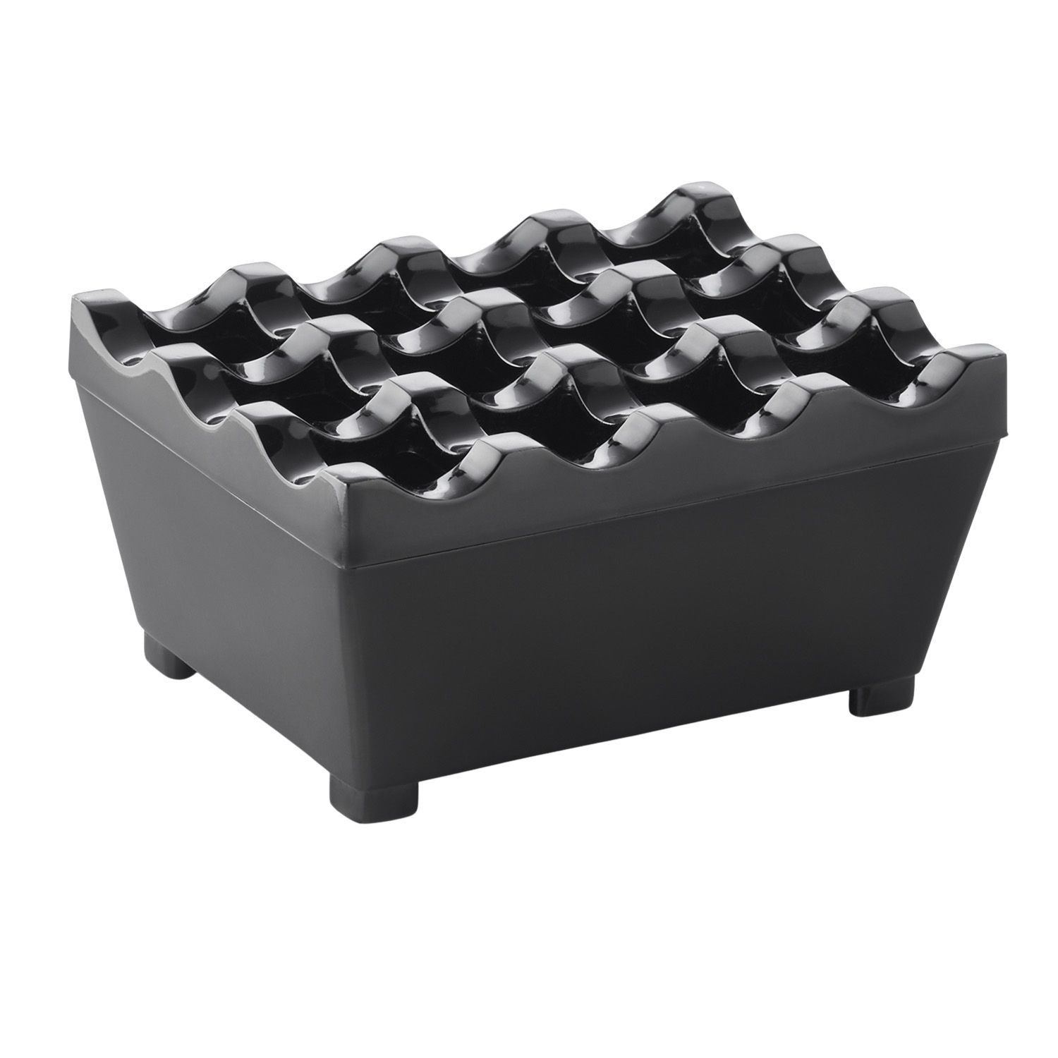 Windaschenbecher schwer | stapelbar - schwarz - 9,5 cm