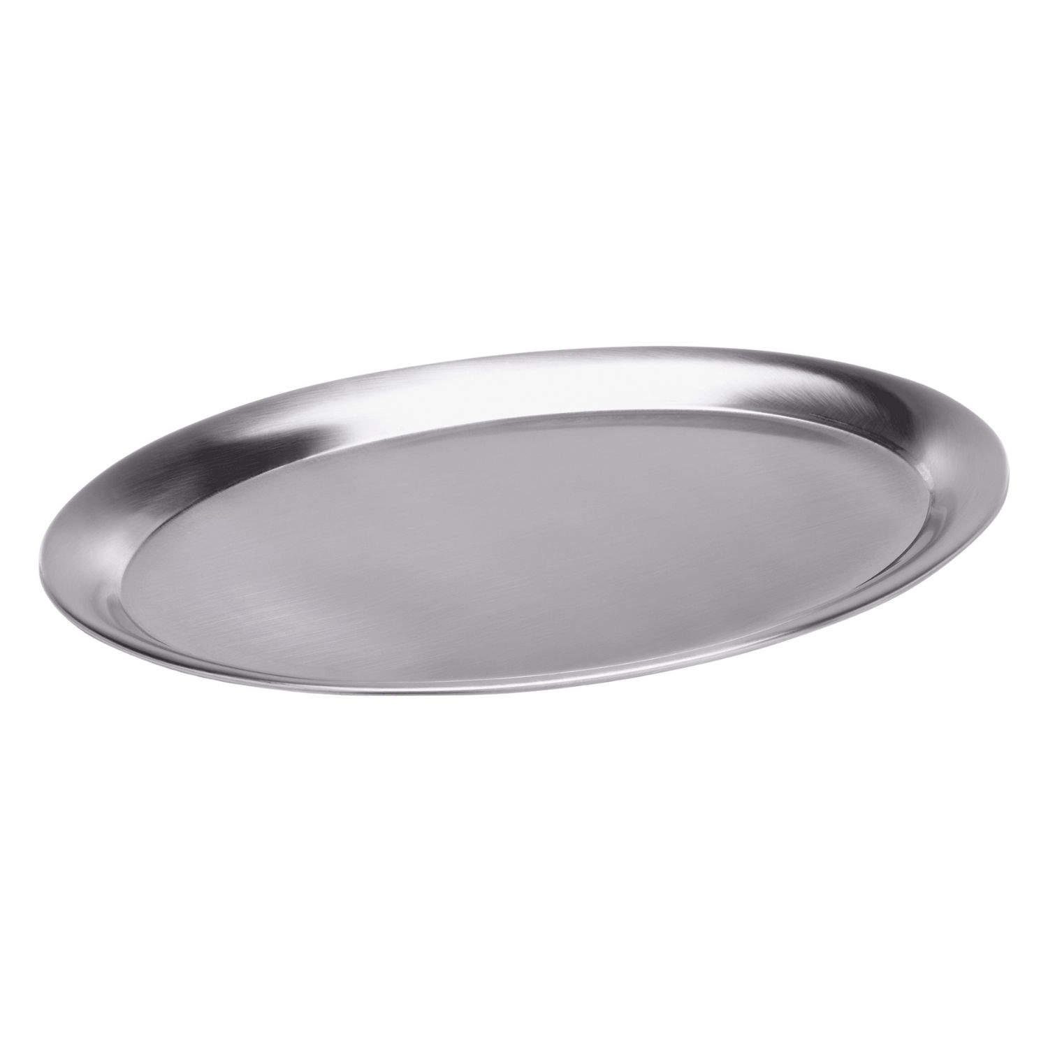 Serviertablett oval - Edelstahl matt | 26,5 x 19,5 cm