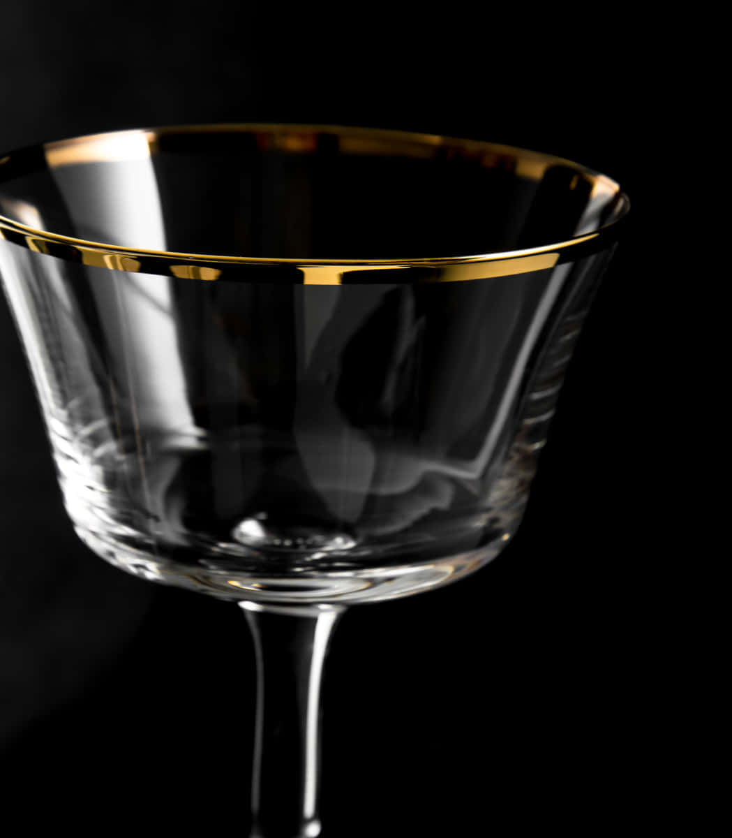 Goldrand im Detail von Fizz Cocktailglas