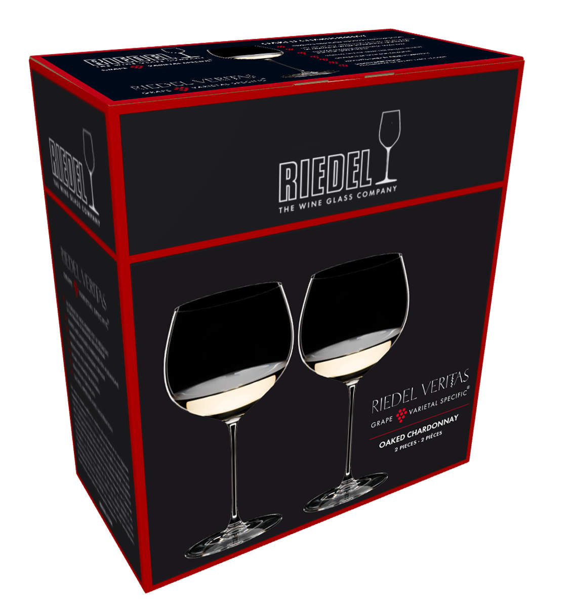 Riedel Glas Veritas Chardonnay Eichenfass Weinglas Karton Karton der Veritas Weißweingläser Chardonnay im Fass gereift von Riedel Glas