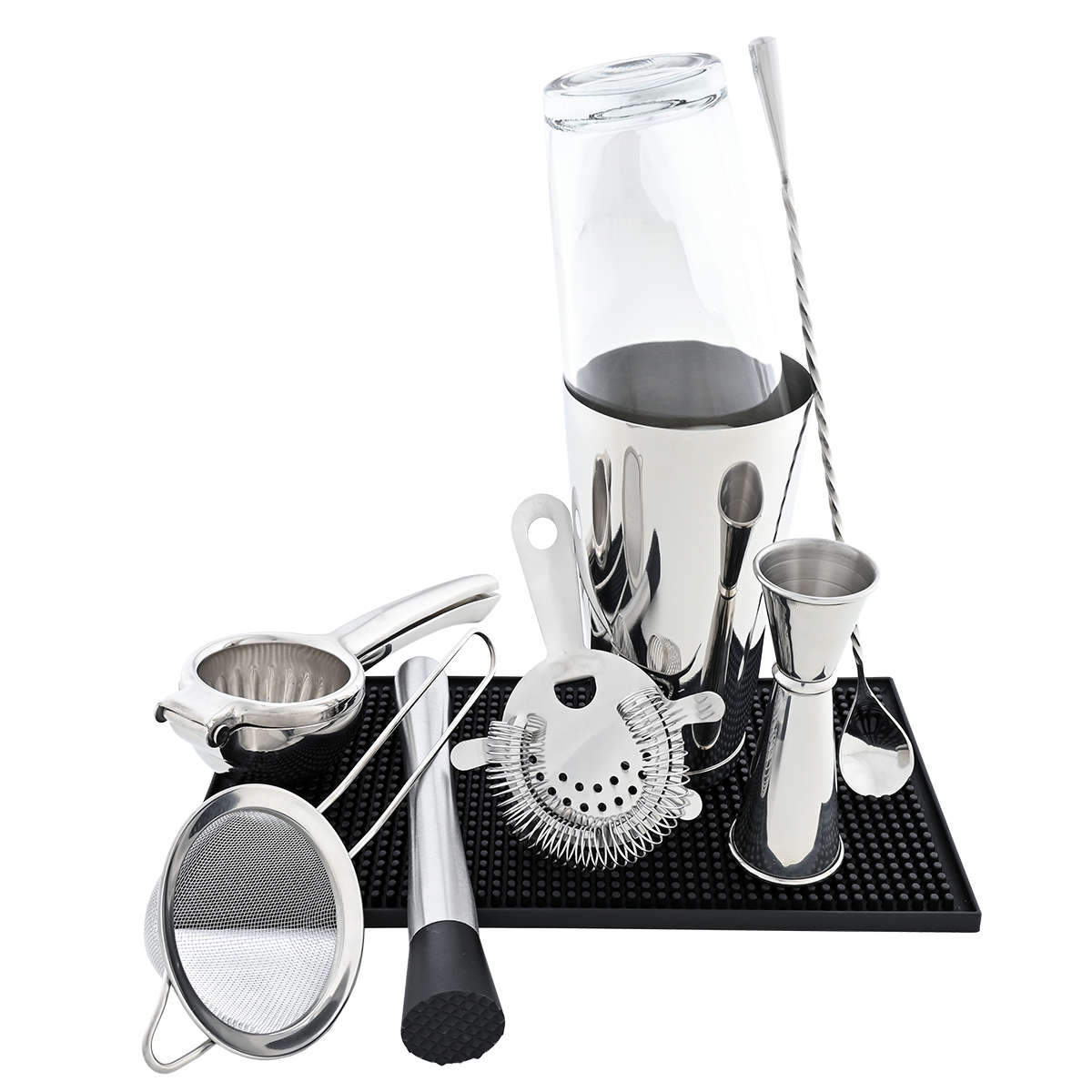 Cocktailshaker Set Boston 2 - Silber