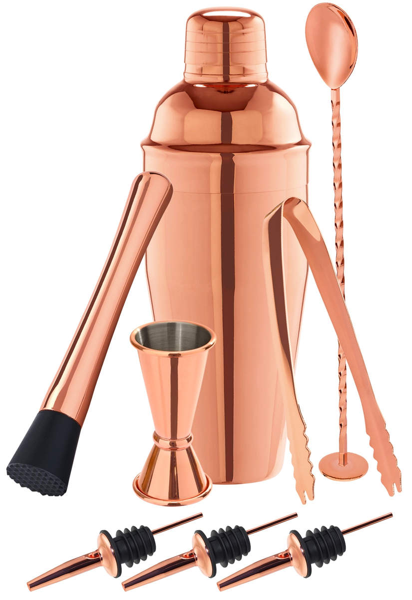 Cocktail Shaker Set 8-teilig - Geschenkbox | Kupfer
