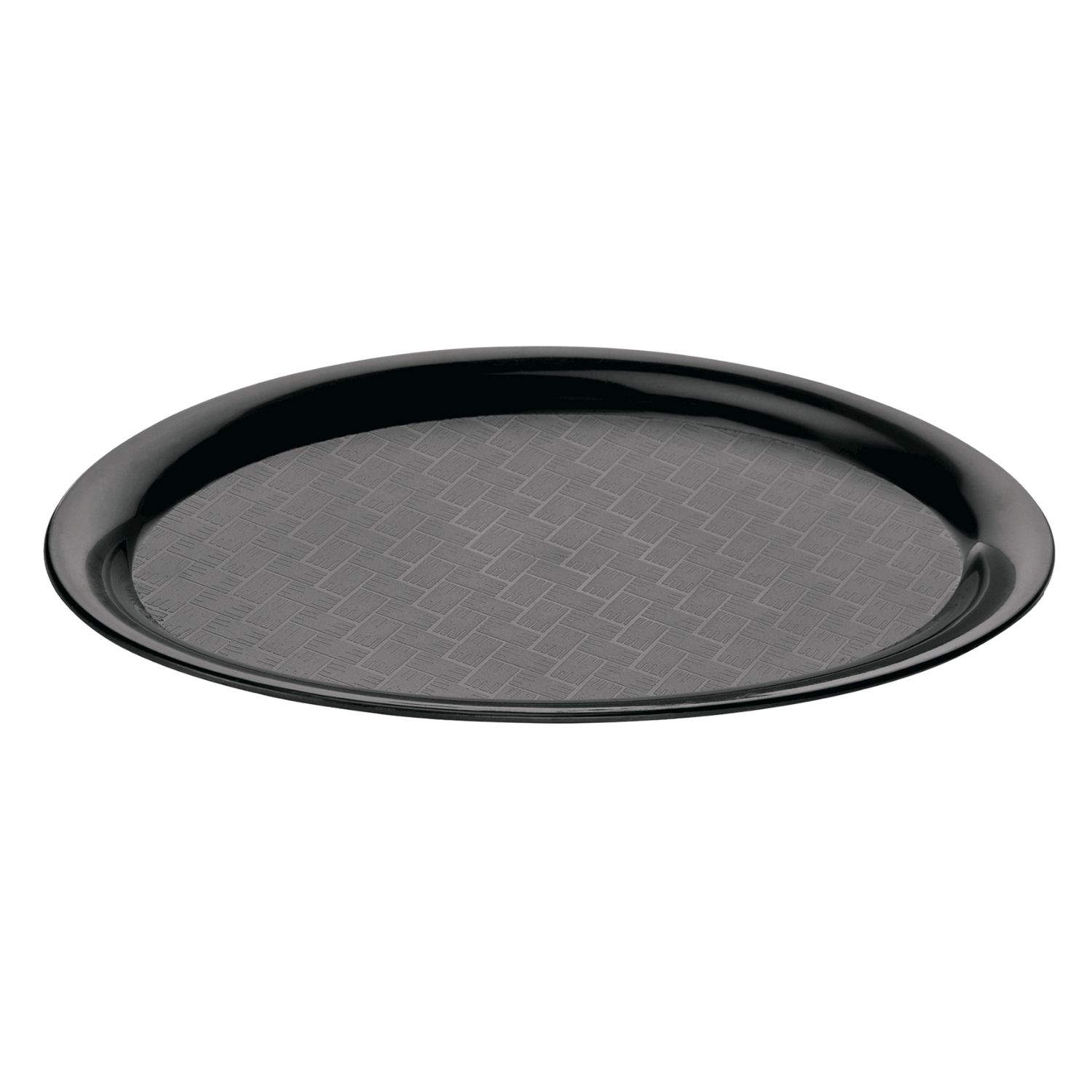 Serviertablett oval - rutschfest | schwarz - 26,5 x 19,5 cm