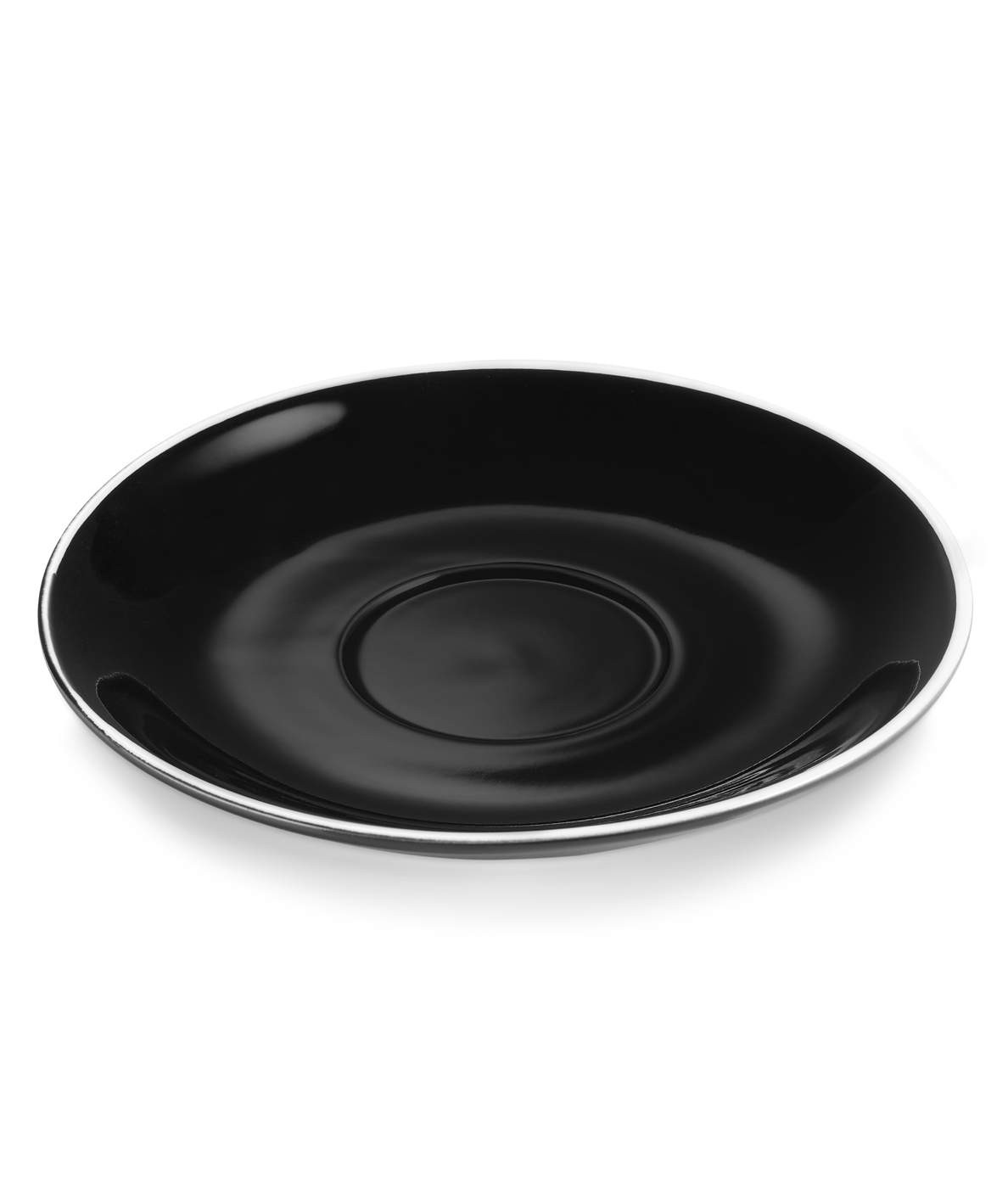 Caffé Latte Untertasse - Italia Black | Schwarz - Ø 17 cm (6 Stk)