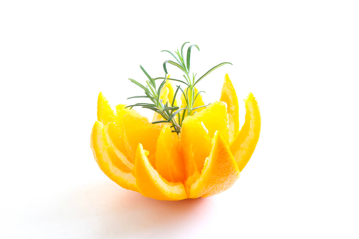 Dekorierte zugeschnittene Orange