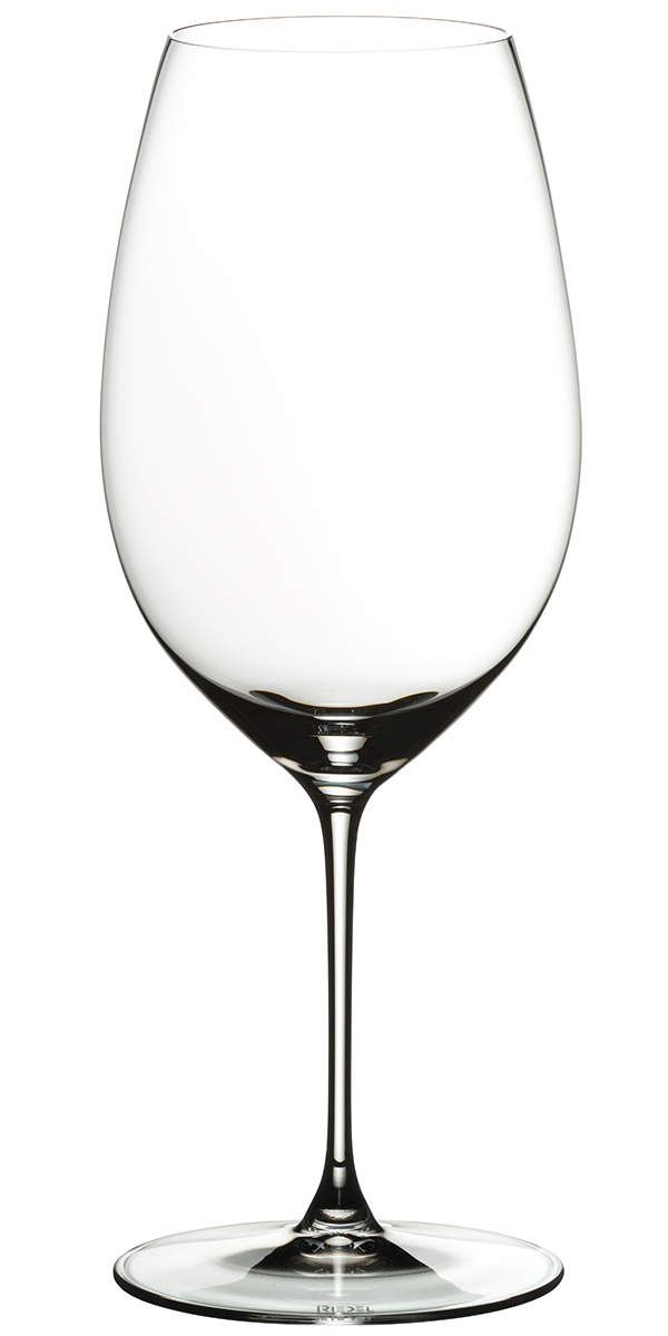 Leeres Riedel Glas Veritas Rotweinglas  Neue Welt Shiraz