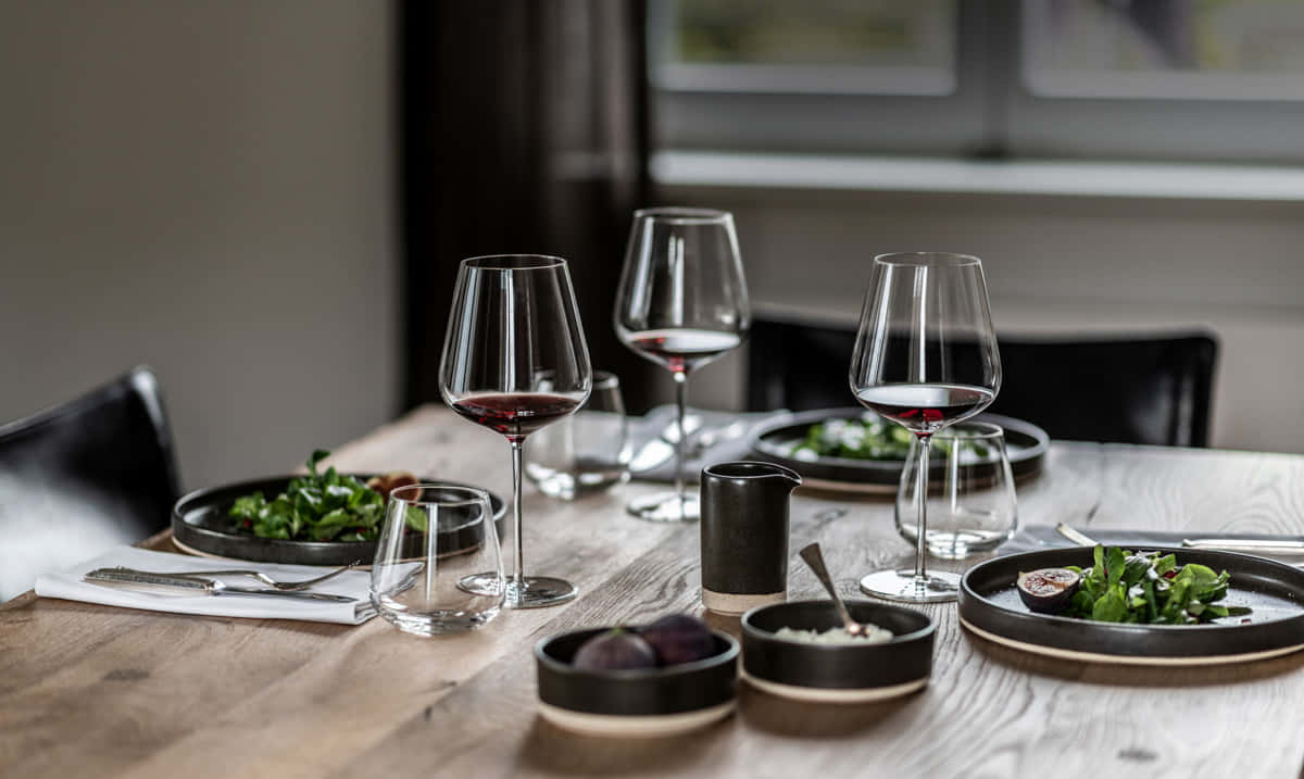 Gedeckter Tisch mit Gläsern Verbelle / Vervino von Schott Zwiesel Gedeckter Tisch mit Gläsern Verbelle / Vervino von Schott Zwiesel