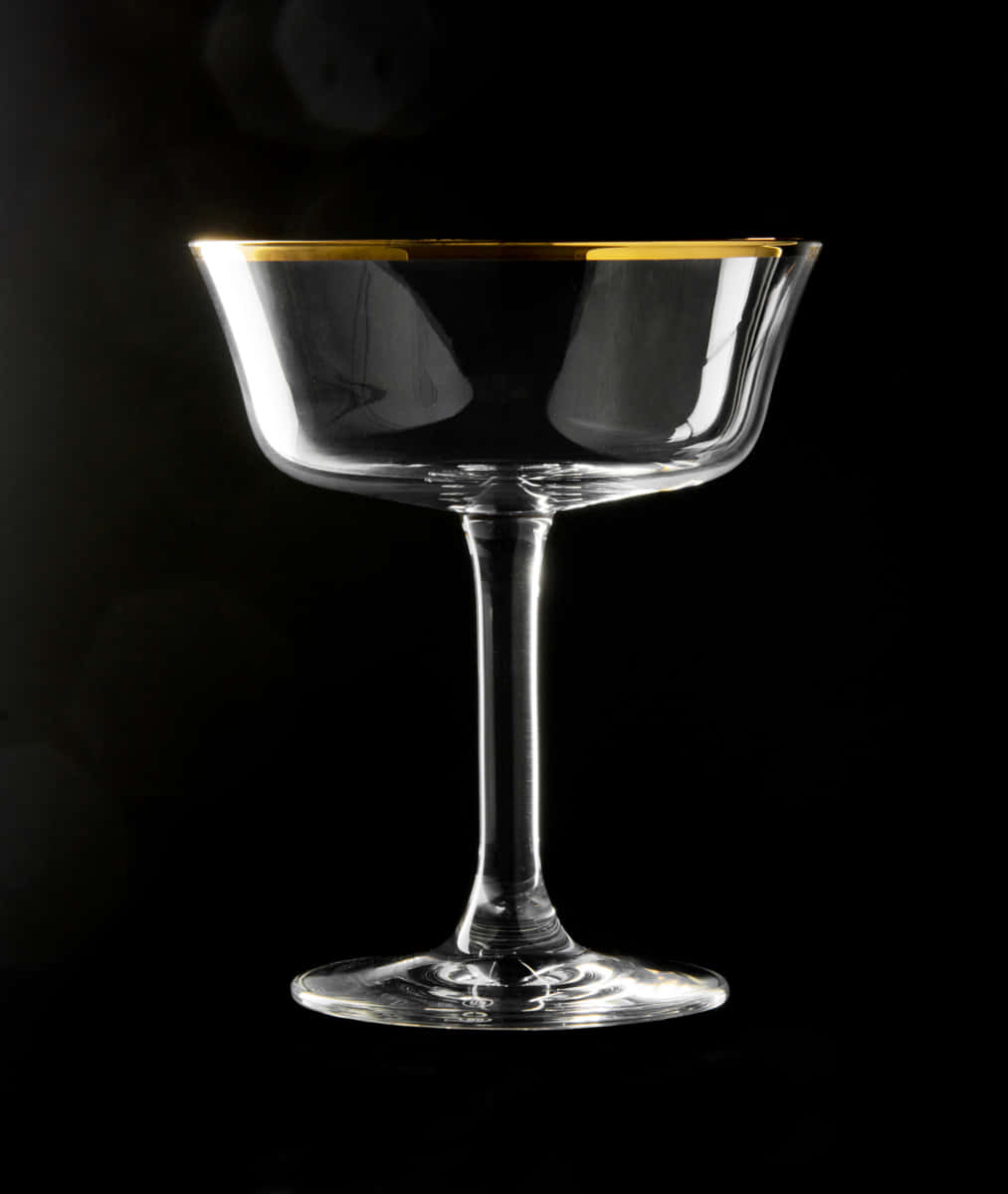 Breites Cocktailglas Retro Fizzio mit Goldrand