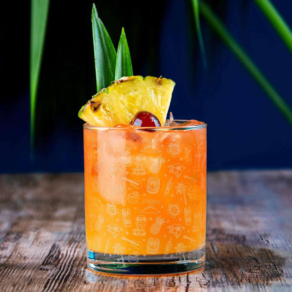 Old Fashioned Glas - Tiki Verzierung | 250ml