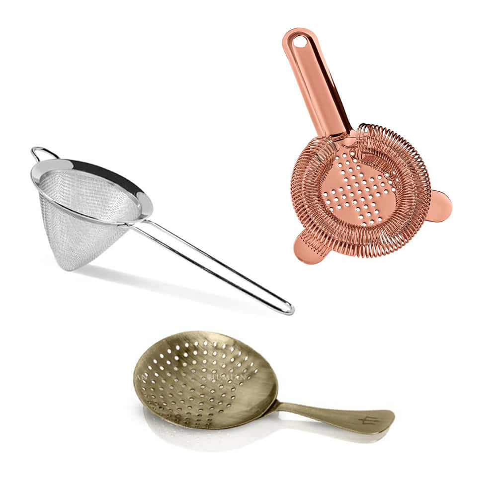 Vergleich von Cocktail Barsieben, Julep Strainer und Feinsieben