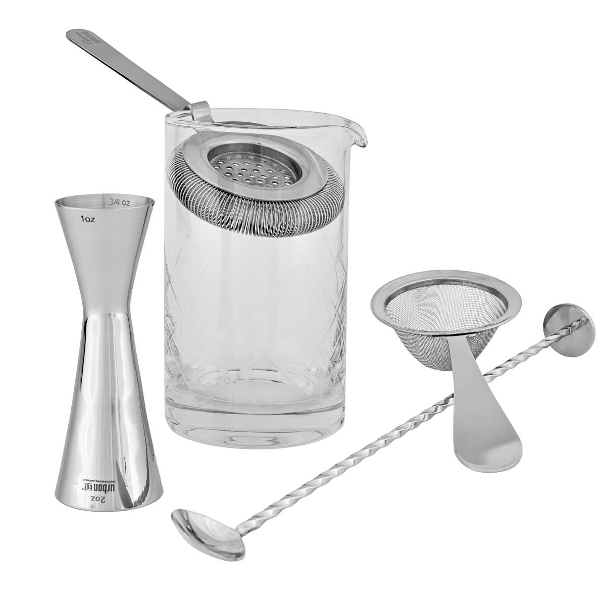 Cocktail-Set mit handgefertigtem Deluxe-Rührglas 